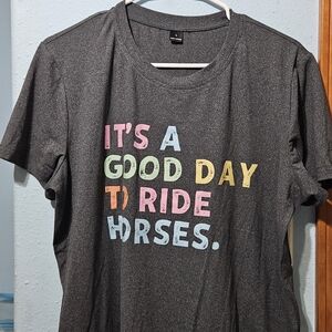 Graphic Tee with Colorful Text
